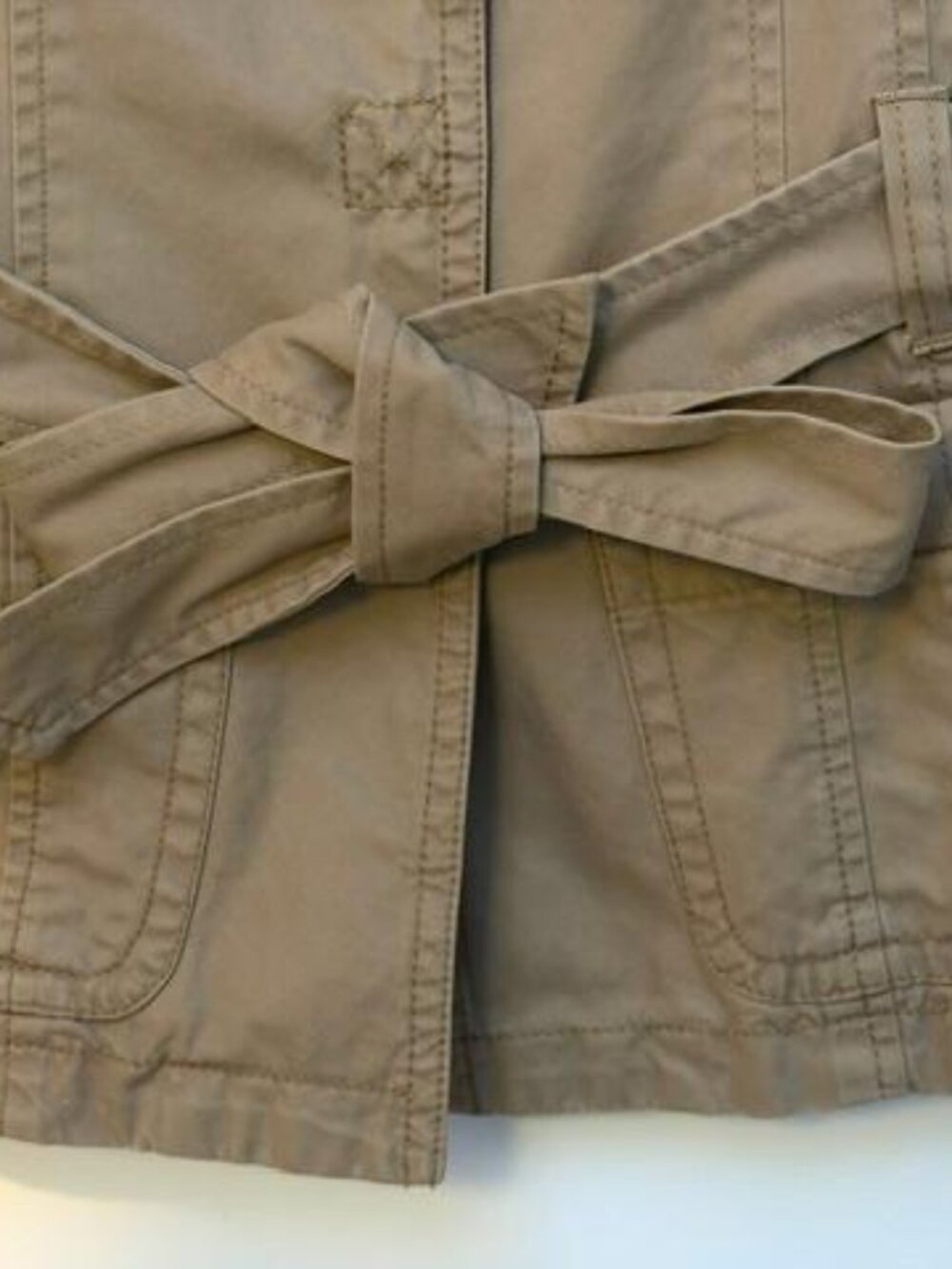 Ann Taylor Khaki Safari Jacket-100% Cotton-Size PL - Picture 4 of 9